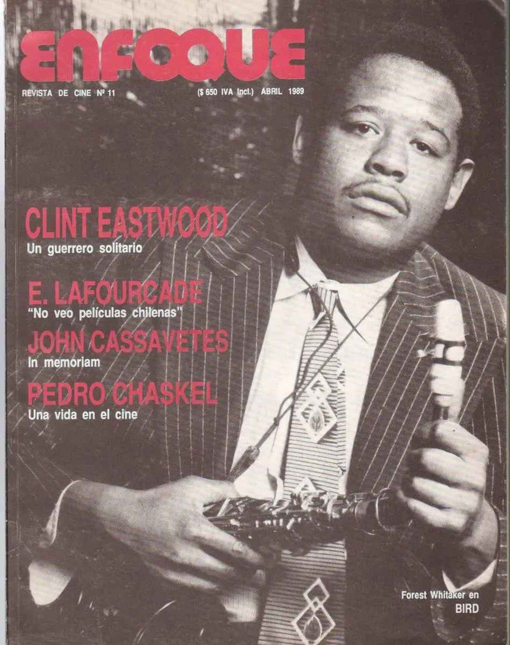 ENFOQUE (REVISTA DE CINE) magazine side cover Issue 11  April 1989