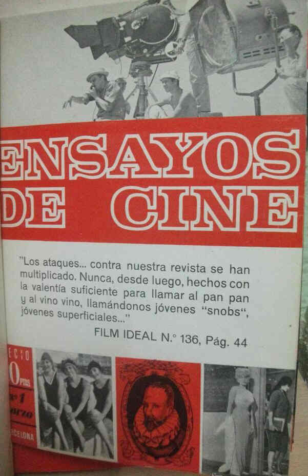 ENSAYOS DE CINE magazine side cover Issue 1  1964