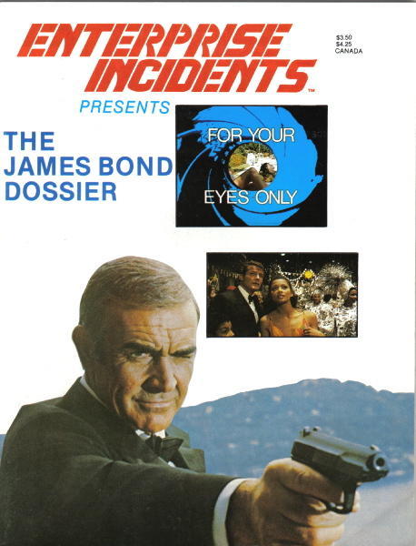 ENTERPRISE INCIDENTS/SF MOVIE LAND magazine side cover  James Bond Dossier  1984