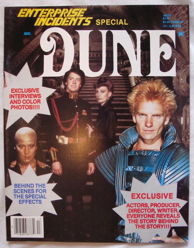 ENTERPRISE INCIDENTS/SF MOVIE LAND magazine side cover  Dune Special  1984