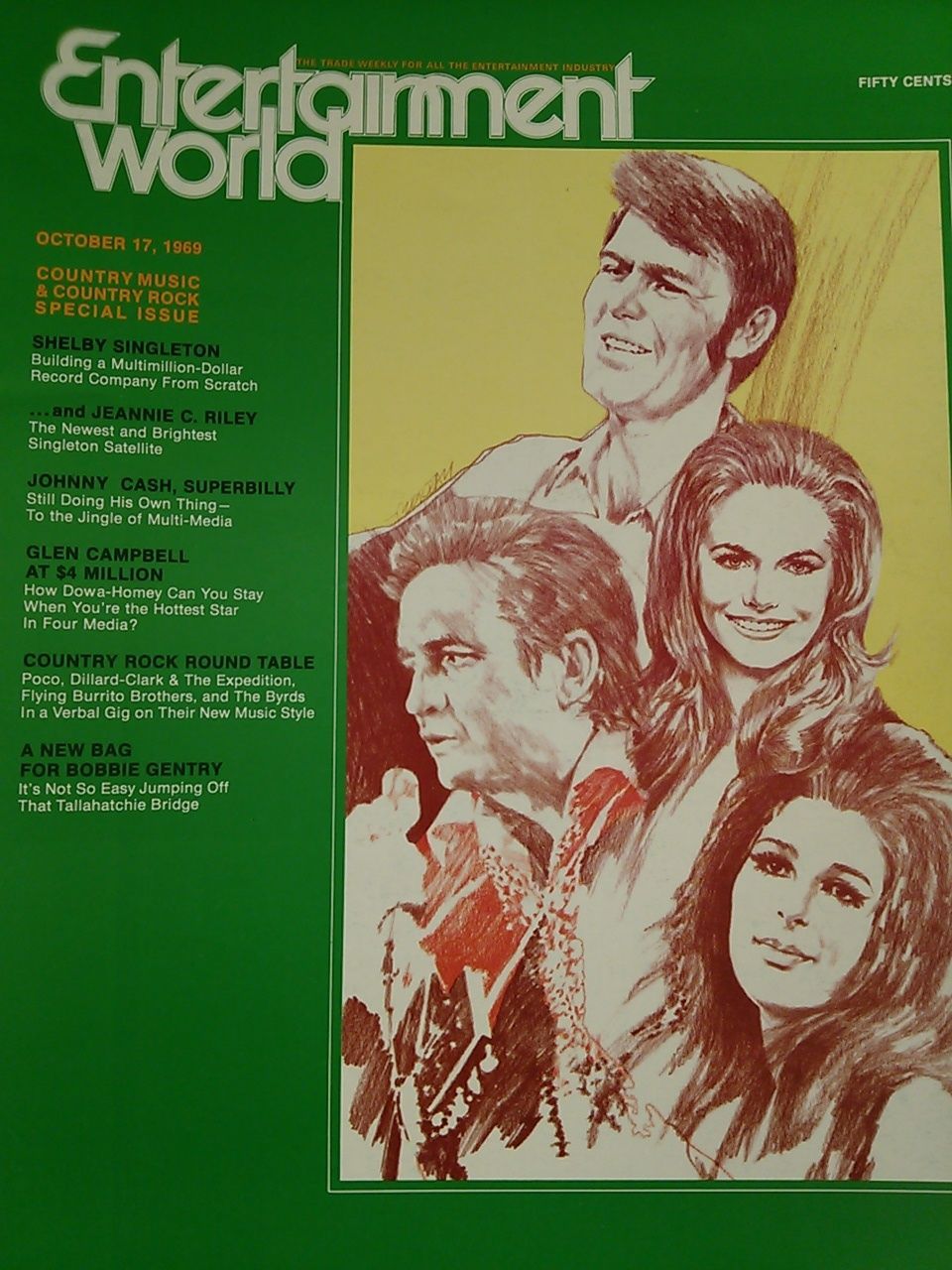 ENTERTAINMENT WORLD magazine side cover  Vol 1 # 2 17 October 1969