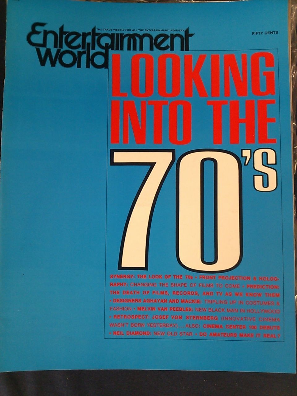 ENTERTAINMENT WORLD magazine side cover  Vol 2 # 1 9 January 1970