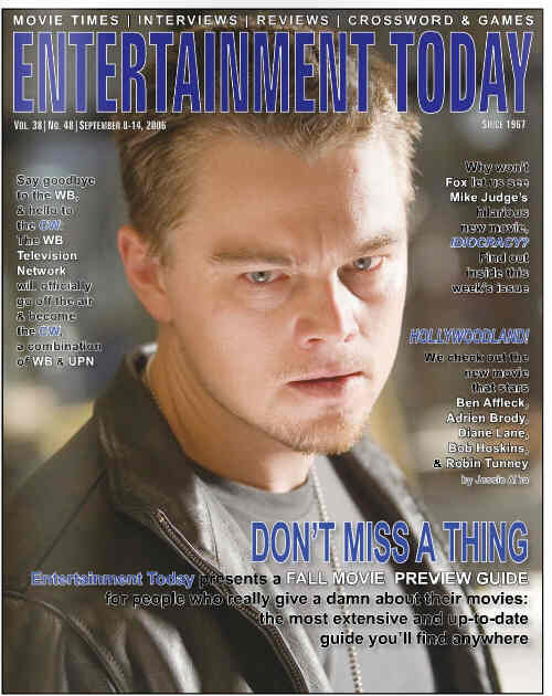 ENTERTAINMENT TODAY magazine side cover 8 September 2006