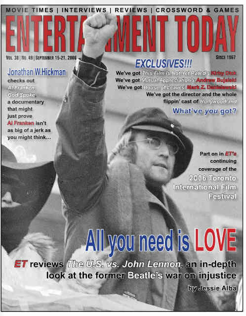 ENTERTAINMENT TODAY magazine side cover 15 September 2006