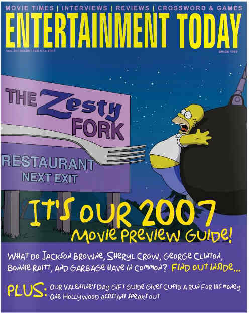 ENTERTAINMENT TODAY magazine side cover 8 February 2007
