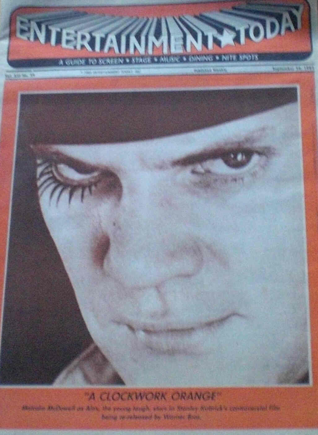 ENTERTAINMENT TODAY magazine side cover 26 September 1982