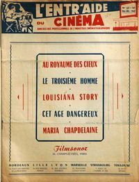 ENTR AIDE DU CINEMA | L magazine side cover Issue 60 November 1949