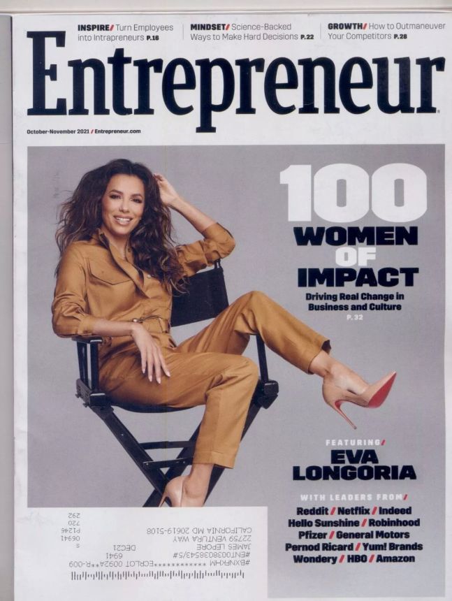 ENTREPRENEUR magazine side cover  October/November 2021