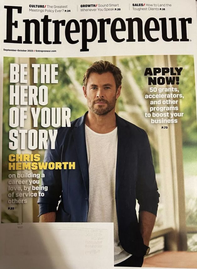 ENTREPRENEUR magazine side cover  September/October 2023