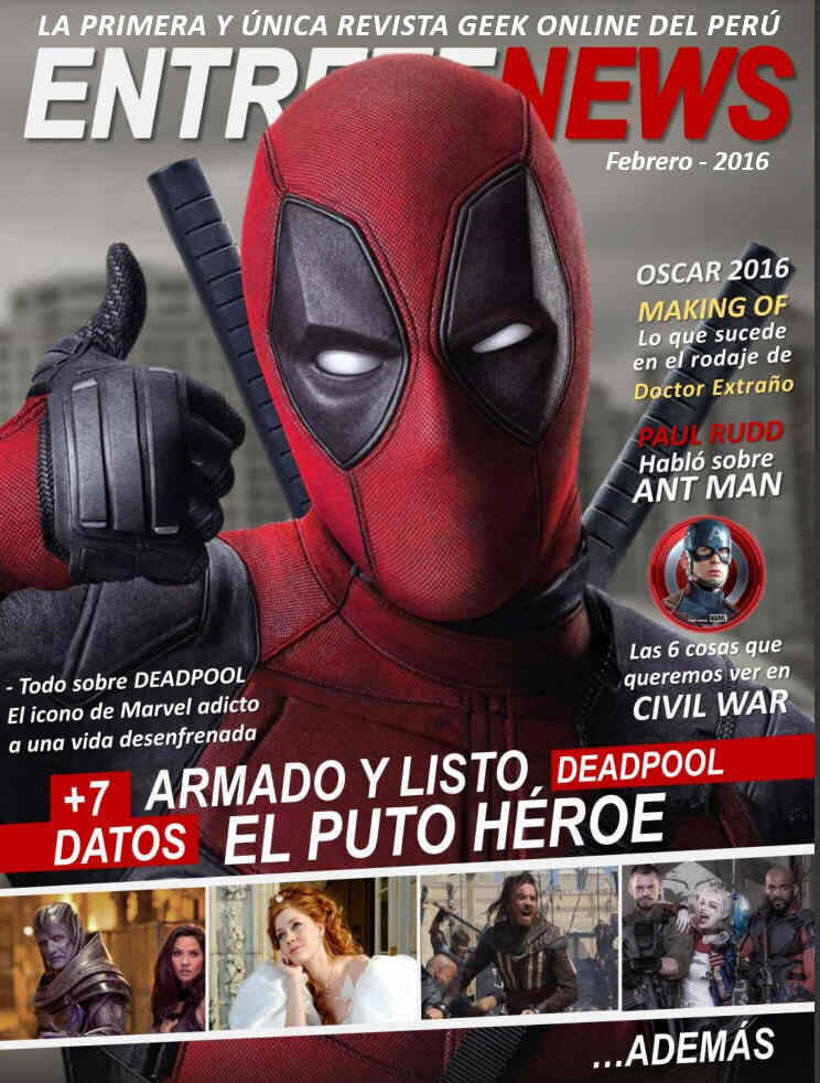 ENTRETENEWS CINE magazine side cover February 2016