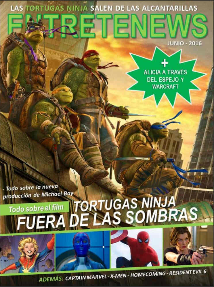 ENTRETENEWS CINE magazine side cover June 2016