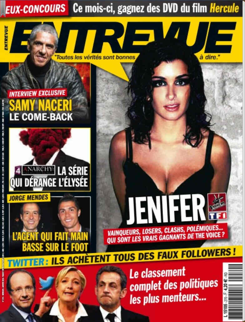 ENTREVUE magazine side cover Issue 270 January 2015