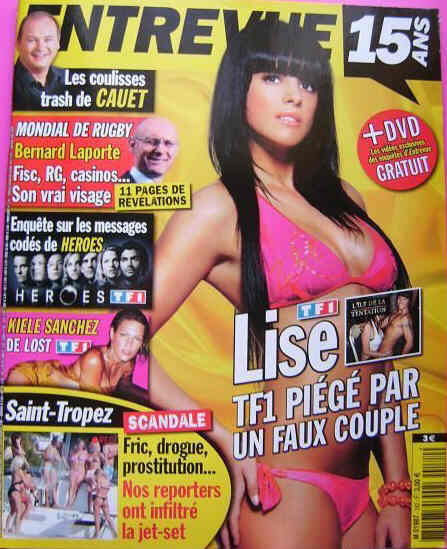 ENTREVUE magazine side cover Issue 182 September 2007
