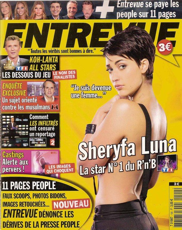ENTREVUE magazine side cover Issue 199 February 2009