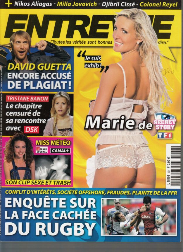 ENTREVUE magazine side cover Issue 231 October 2011