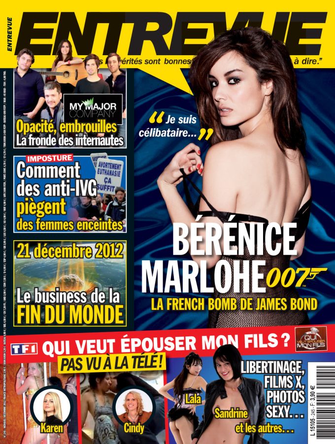 ENTREVUE magazine side cover Issue 245 December 2012
