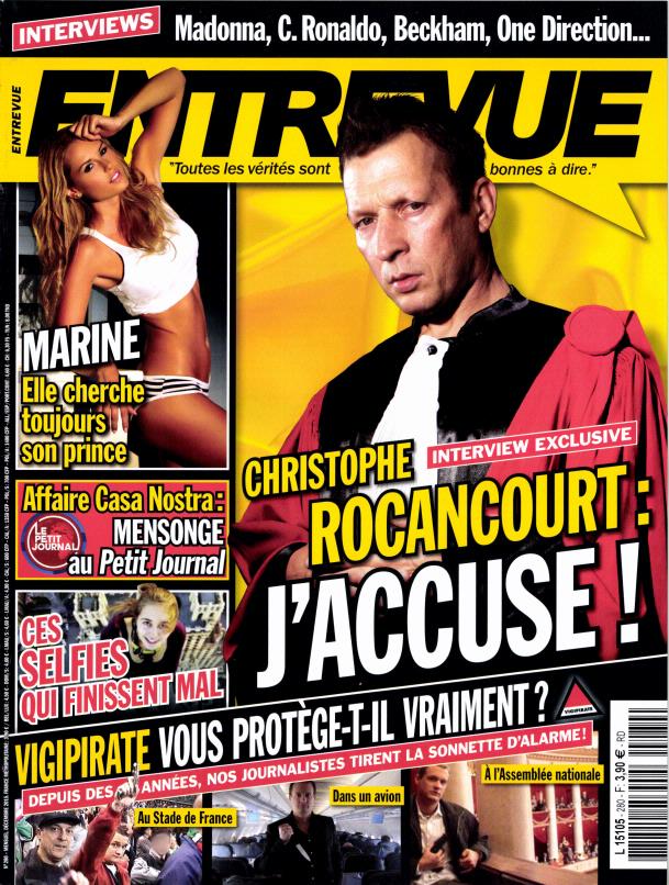 ENTREVUE magazine side cover Issue 280 December 2015