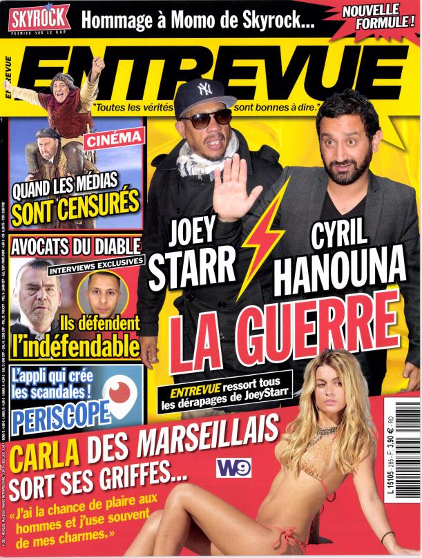 ENTREVUE magazine side cover Issue 285 May 2016