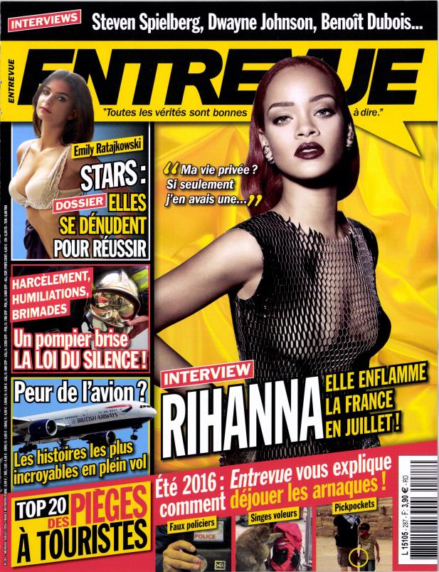ENTREVUE magazine side cover Issue 287 July 2016