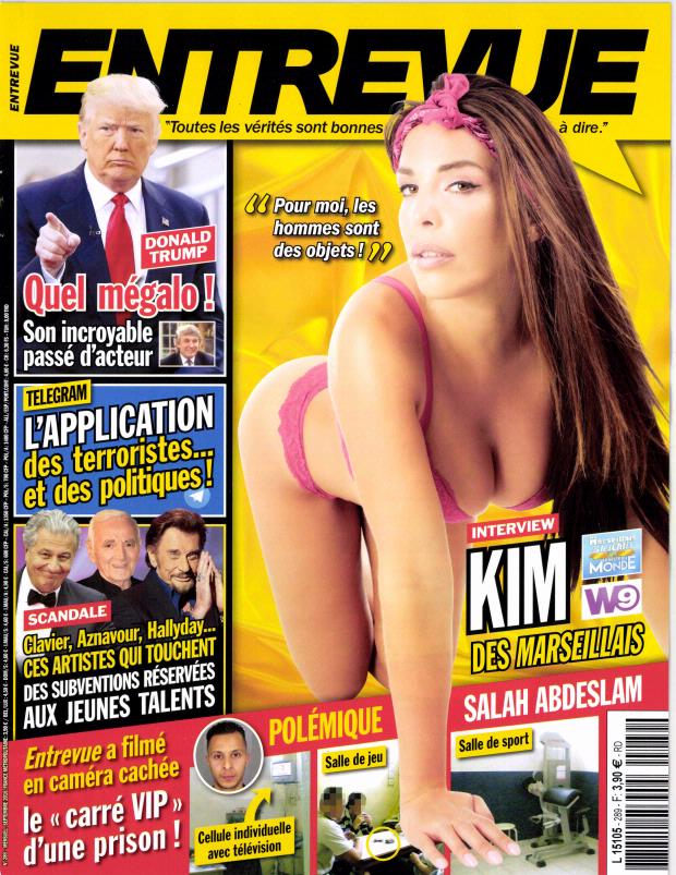 ENTREVUE magazine side cover Issue 289 September 2016