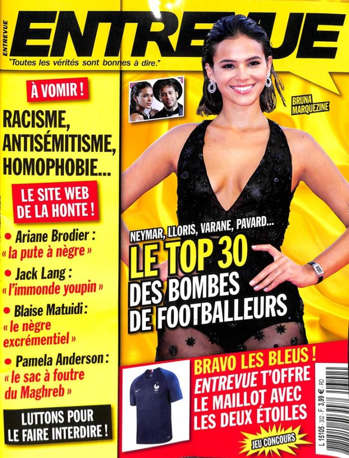 ENTREVUE magazine side cover Issue 302  July 2018