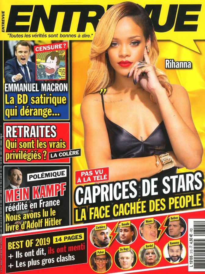 ENTREVUE magazine side cover Issue 315  January 2020