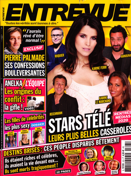 ENTREVUE magazine side cover Issue 323  September 2020