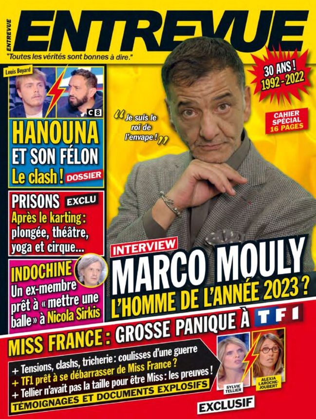 ENTREVUE magazine side cover Issue 335  December 2022