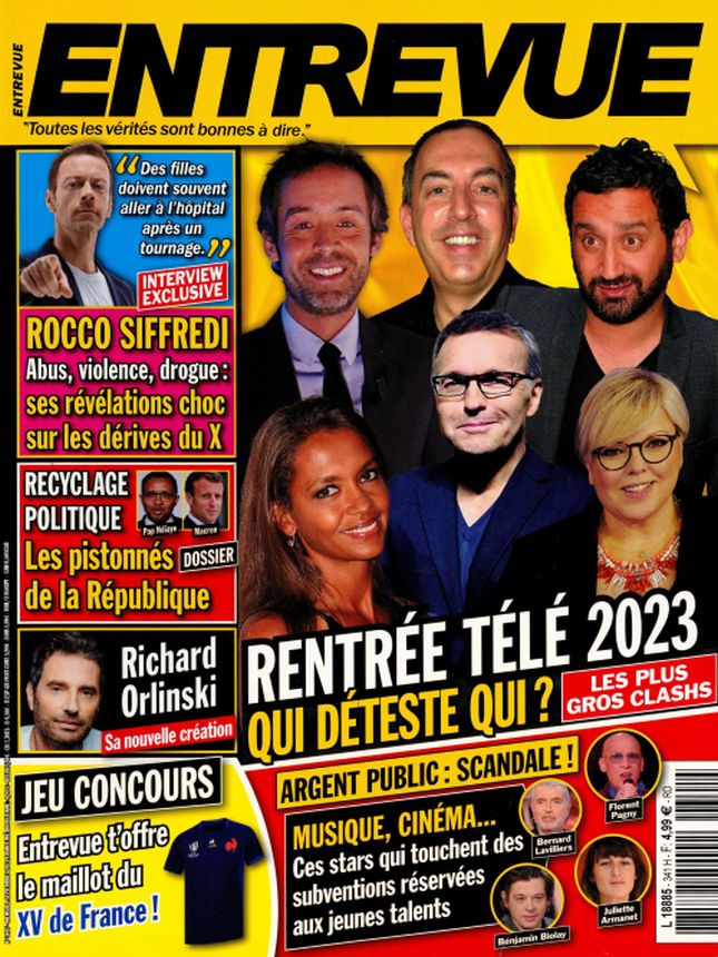 ENTREVUE magazine side cover Issue 341  August 2023