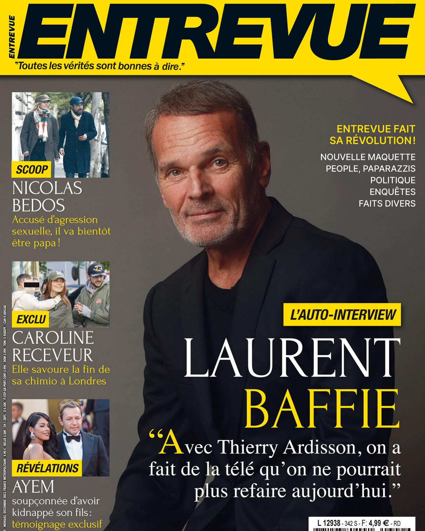 ENTREVUE magazine side cover Issue 342  September 2023