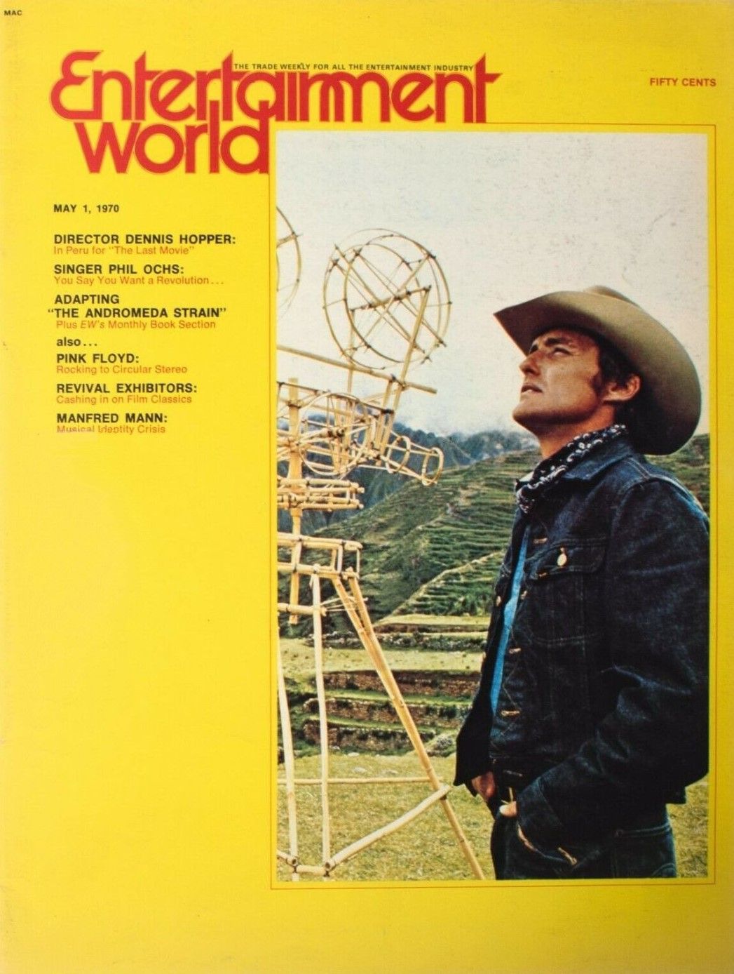 ENTERTAINMENT WORLD magazine side cover  Vol 2 No  17 1 May 1970