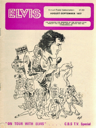 OFFICIAL ELVIS PRESLEY FAN CLUB magazine side cover  August/September 1977