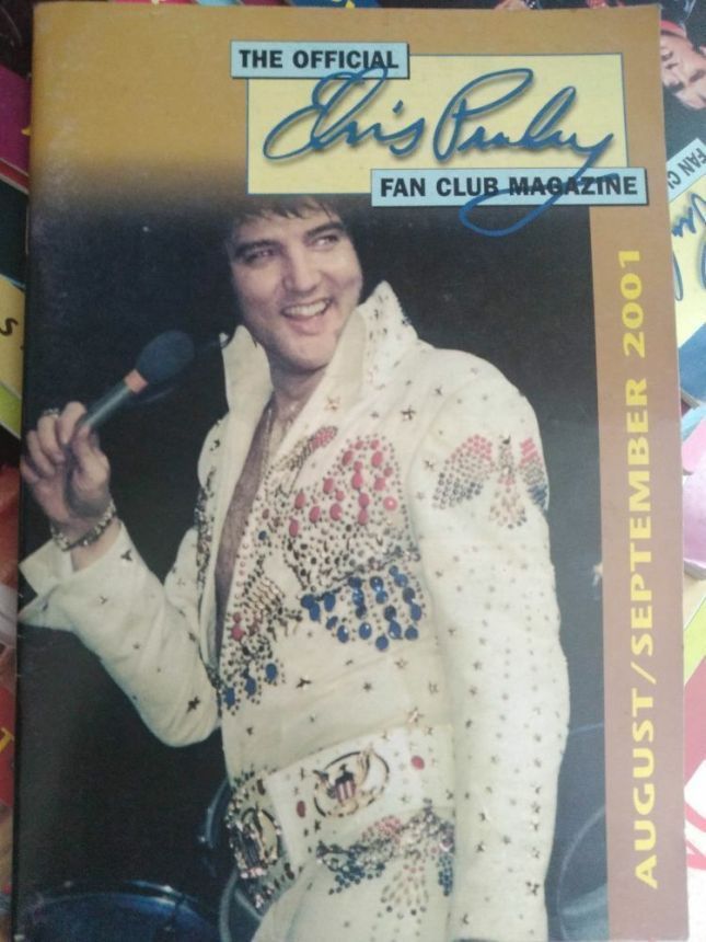 OFFICIAL ELVIS PRESLEY FAN CLUB magazine side cover  August/September 2001