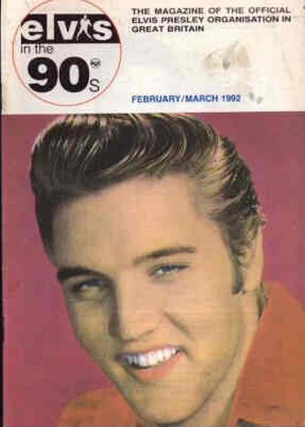 OFFICIAL ELVIS PRESLEY FAN CLUB magazine side cover  February/March 1992