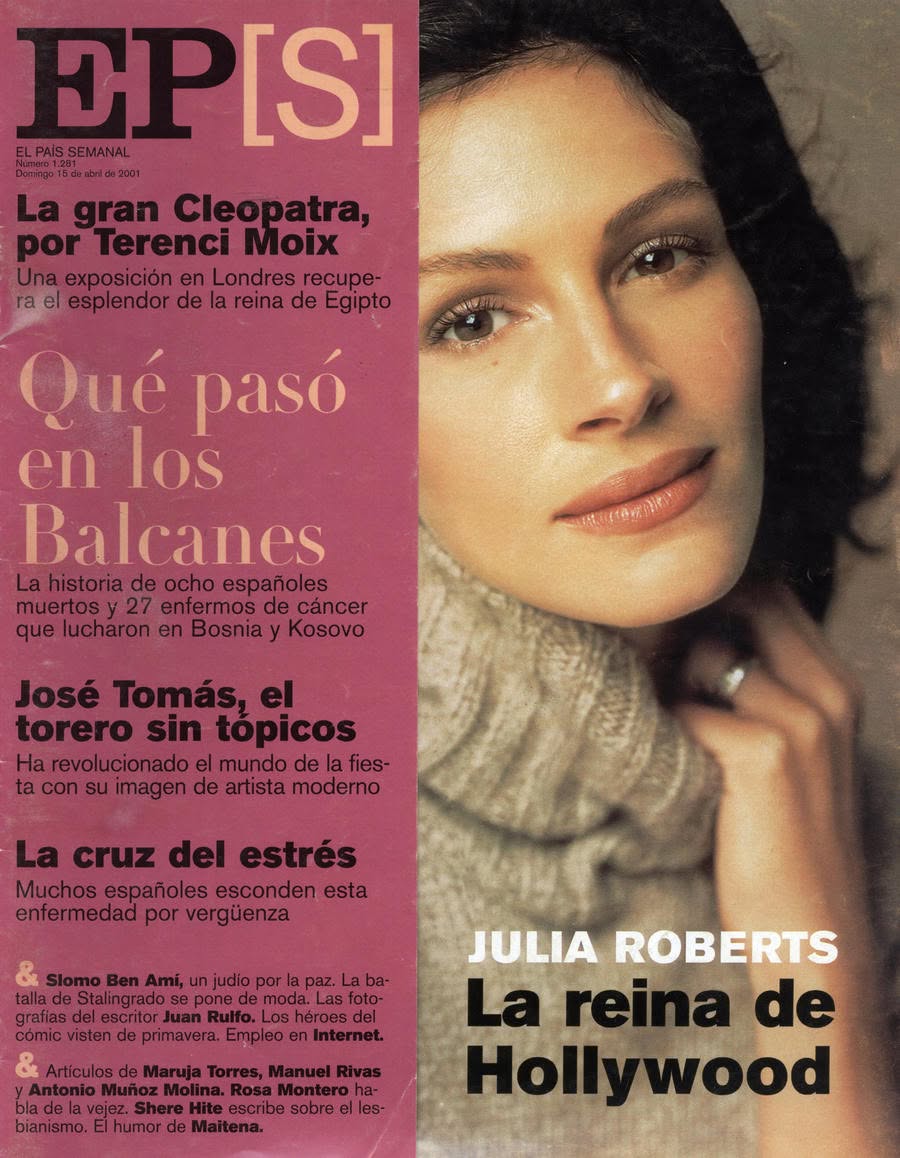 EL PAIS SEMANAL magazine side cover Issue 1281  April 2001