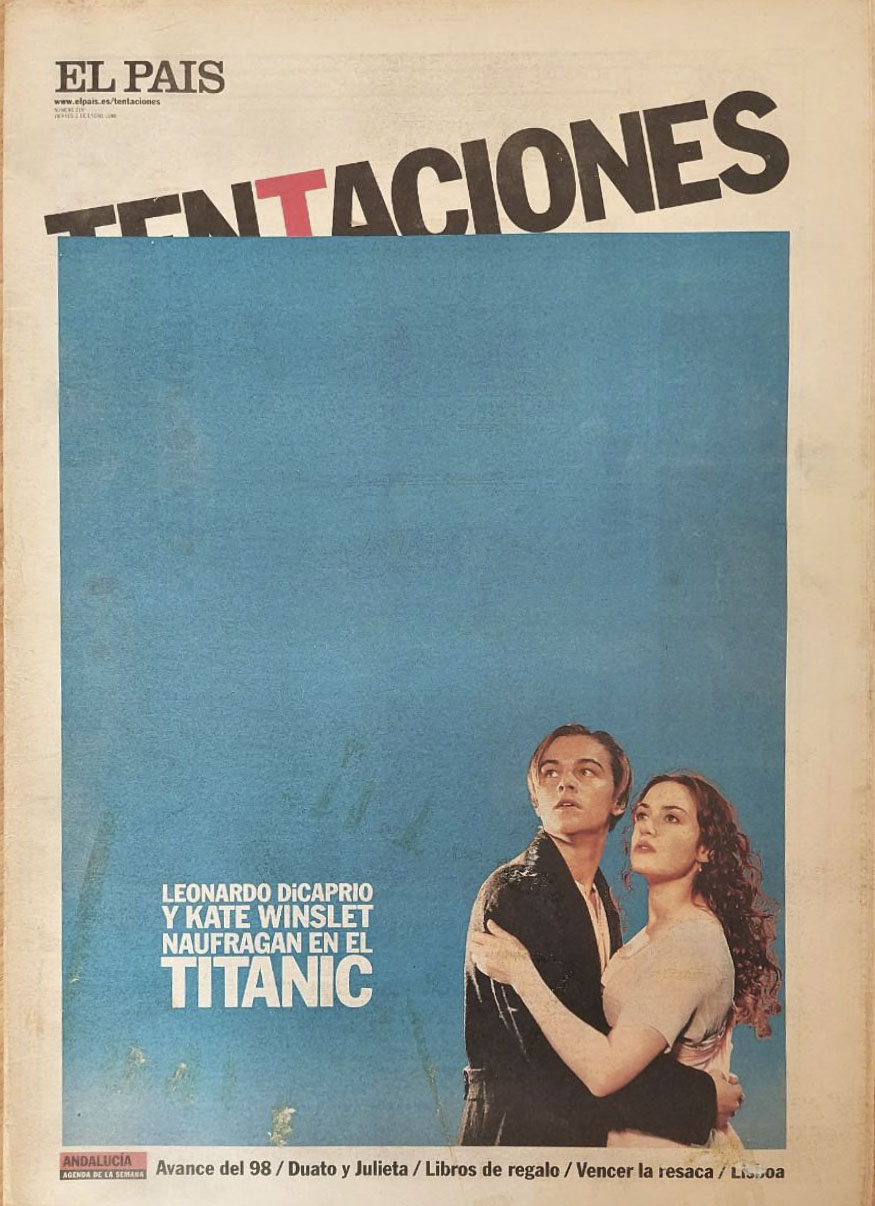 EL PAIS DE LAS TENTACIONES magazine side cover Issue 219  January 1998
