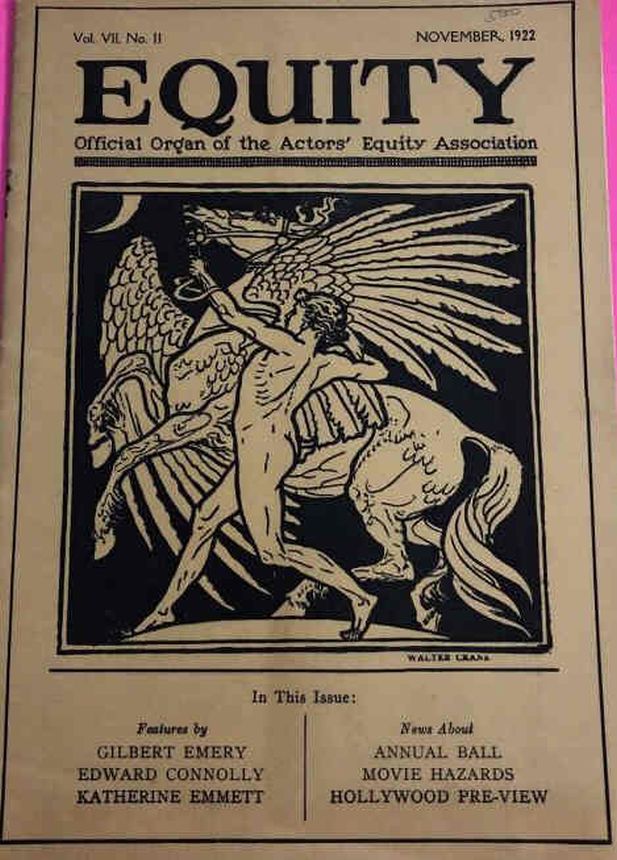 EQUITY USA magazine side cover  November 1922
