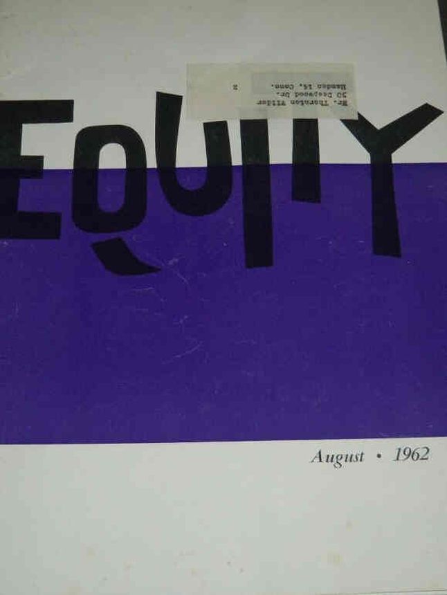 EQUITY USA magazine side cover  August 1962
