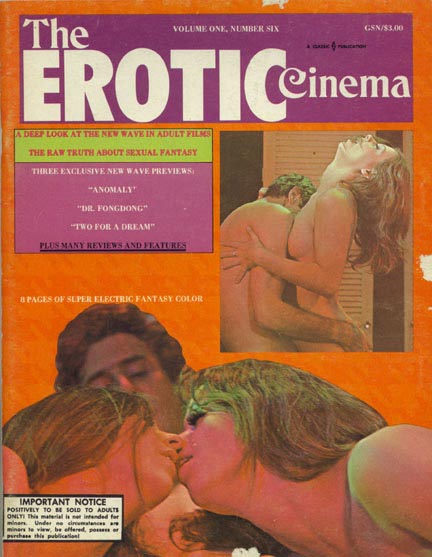 EROTIC CINEMA magazine side cover Issue 6  Vol 1 # 6  1970