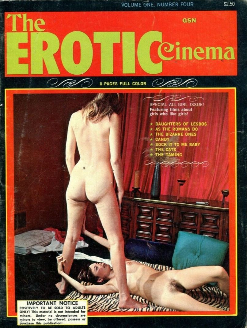 EROTIC CINEMA magazine side cover Issue 4  Vol 1 No 4  1969