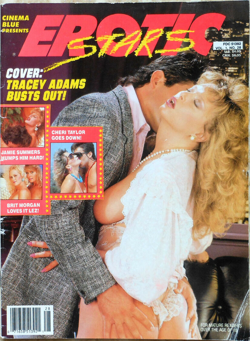 EROTIC STARS magazine side cover Issue 12  Vol 1 No  28   1989