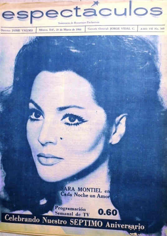 ESPECTACULOS magazine side cover Issue 369 21 March 1966