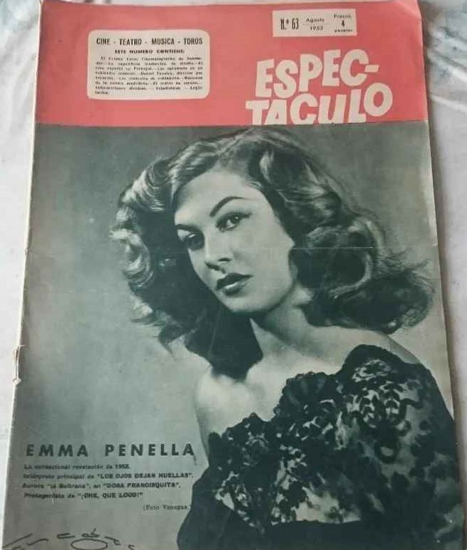 ESPECTACULO magazine side cover Issue 63  August 1952