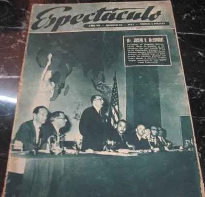 ESPECTACULO magazine side cover Issue 85   1954