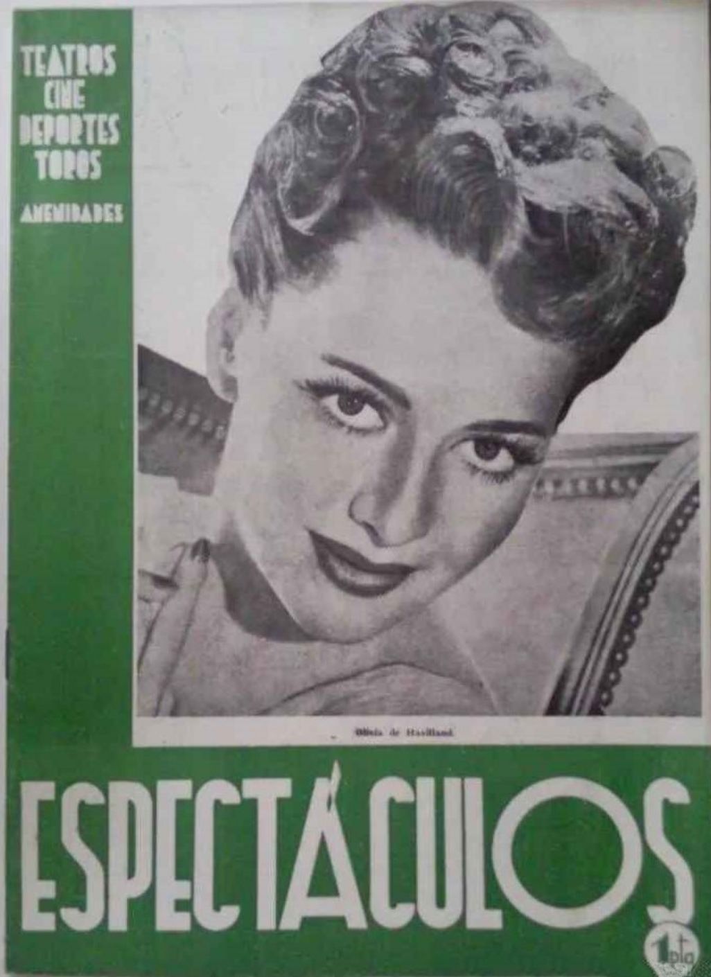ESPECTACULOS magazine side cover Issue 9  February 1944