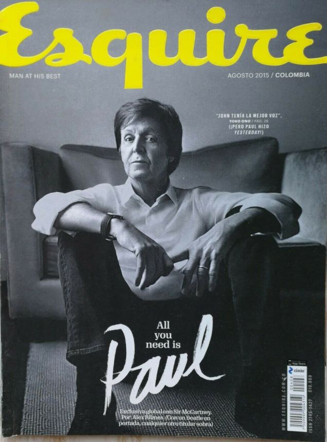 ESQUIRE (COLOMBIA) magazine side cover  August 2015