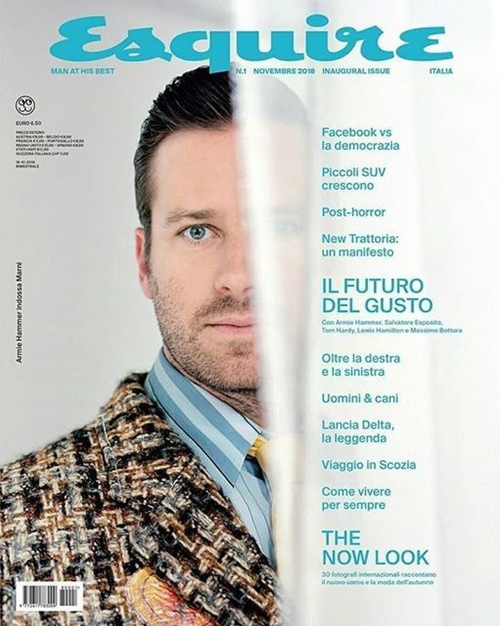 ESQUIRE ITALY magazine side cover  November 2018