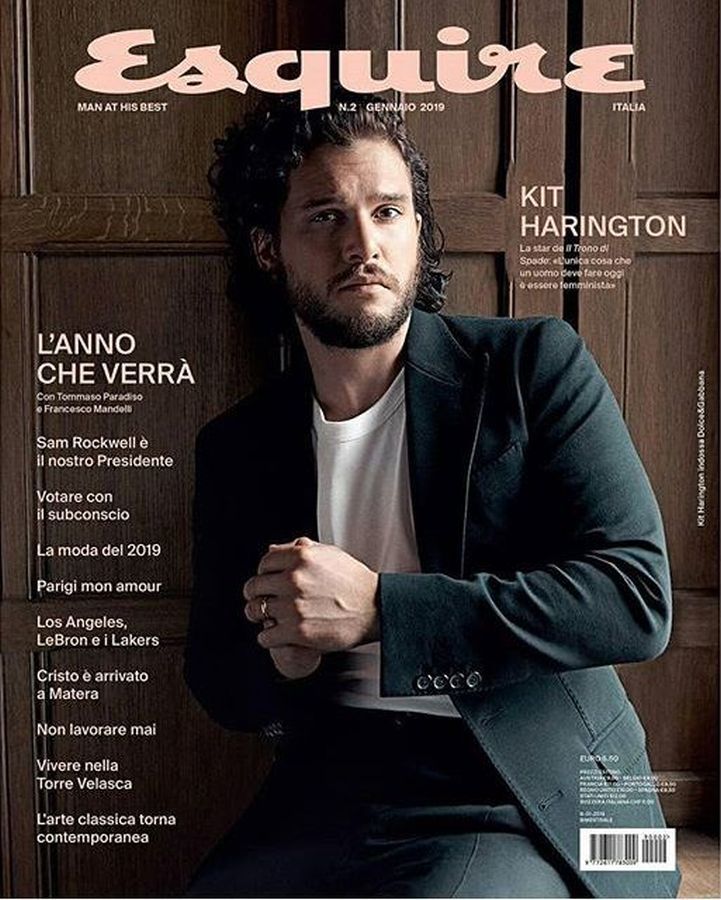 ESQUIRE ITALY magazine side cover  January 2019