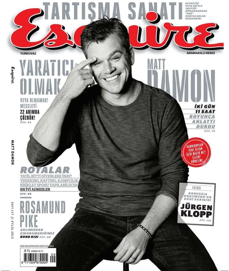 ESQUIRE TURKEY magazine side cover  September 2013