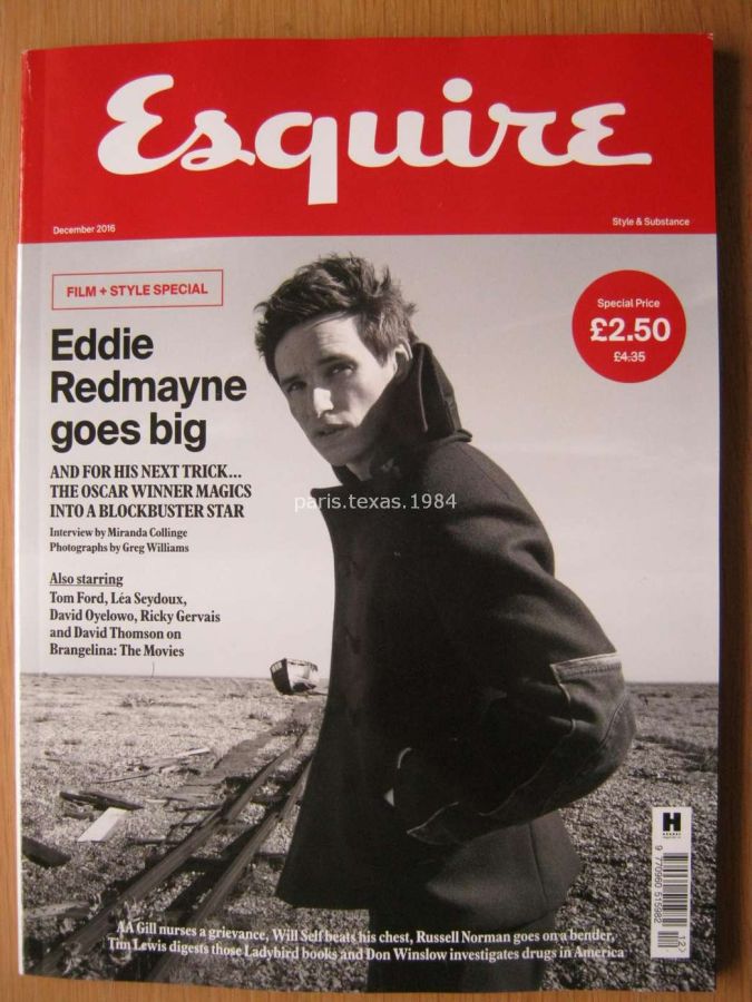 ESQUIRE magazine side cover  December 2016